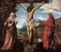 Cristo en la cruz entre María y San Juan religioso flamenco Denis van Alsloot